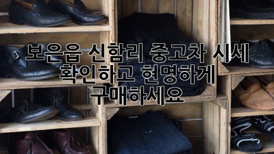 보은읍 신함리 중고차 시세 확인하고 현명하게 구매하세요!
